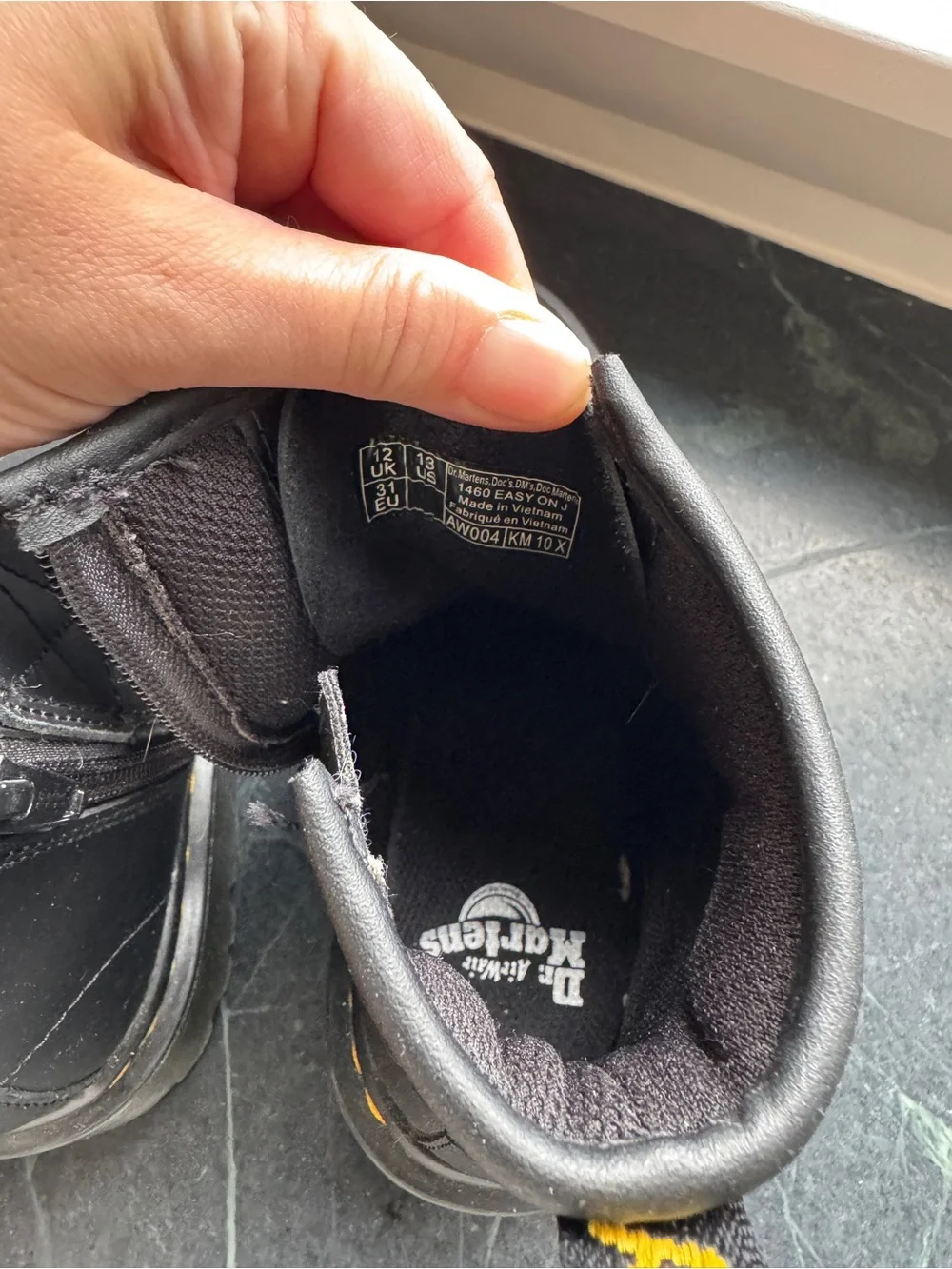 Dr. Martens Black Leather Ankle Boots with Velcro Straps